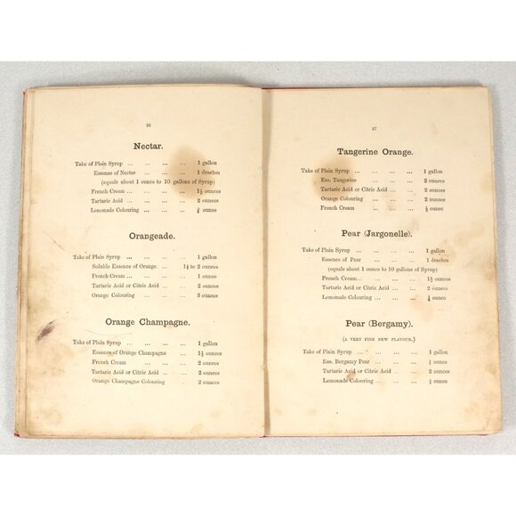 Scarce Antique Recipe Book for Fizzy Drinks W. J. Bush and Co. 1885 1st Edition - Picture 7 of 10